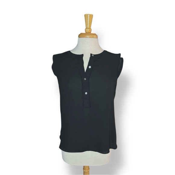 LOFT Tops - LOFT Black Sleeveless Button-Up Blouse